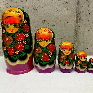 Russian Dolls Set Wooden Nesting Matryoshka Hand Paint Calssical Craft Matryoshk
